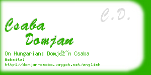 csaba domjan business card